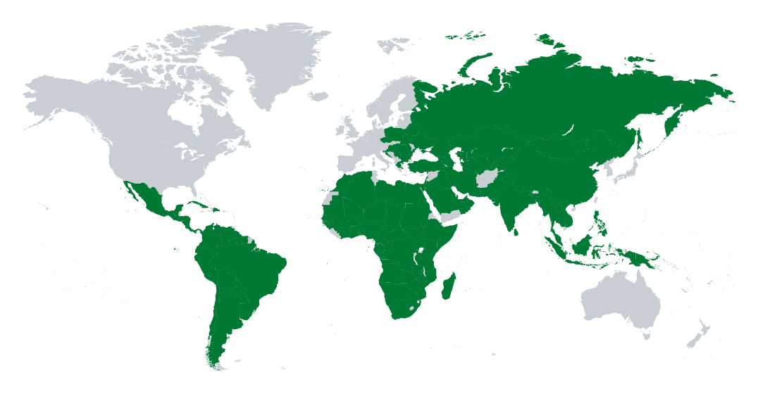 Map of the Developed Market World