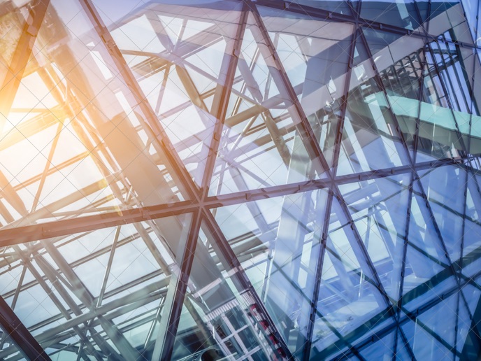 Abstract image of modern steel construction.