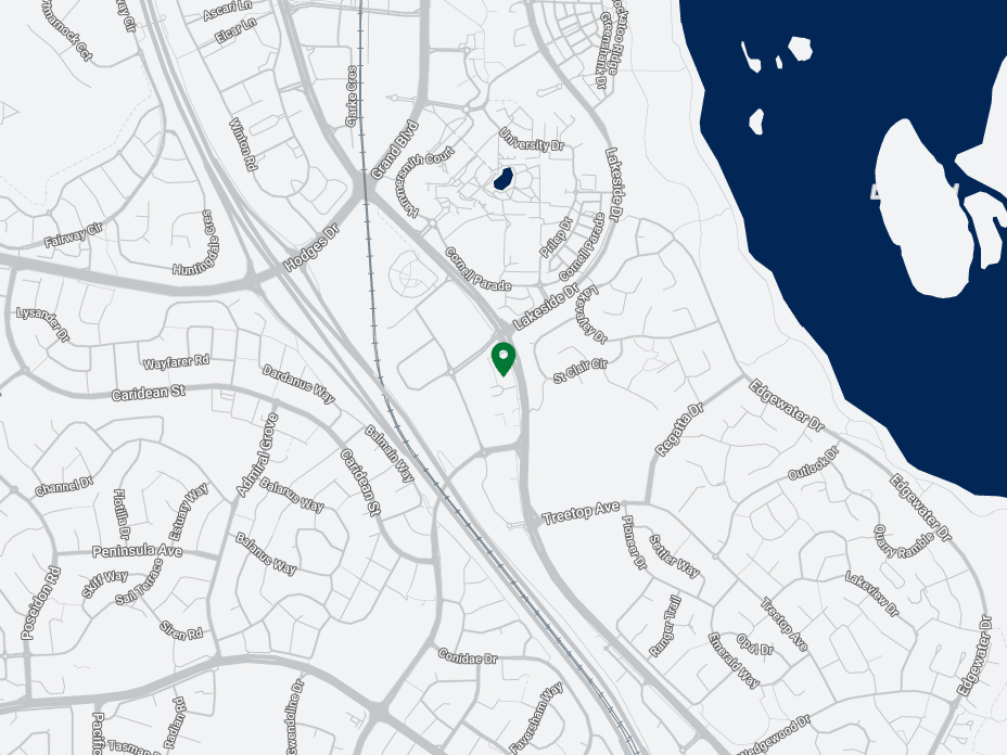 A map with a pin location for Joondalup Square..